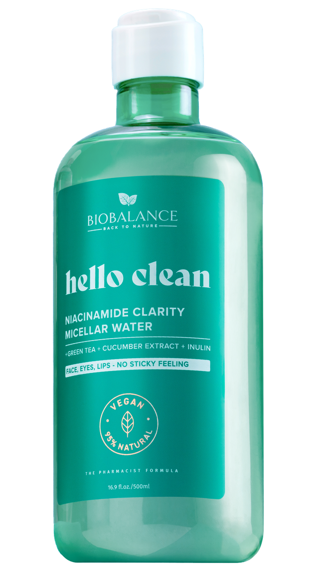 95% NATURAL ORIGIN HELLO CLEAN NIACINAMIDE CLARITY MICELLAR