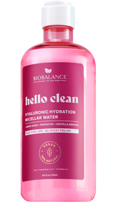 98% NATURAL ORIGIN HELLO CLEAN HYALURONIC HYDRATION MICELLAR WATER